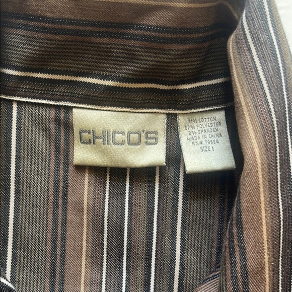 Chico’s Brown and White Striped set. - Picture 4 of 9